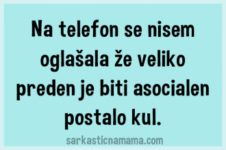 Na telefon se nisem oglašala že prej